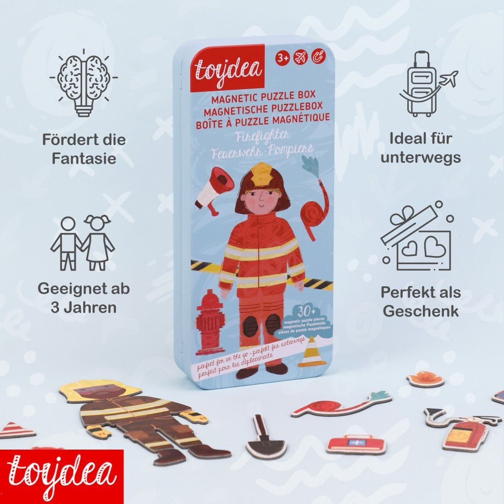 Magnetspiel Puzzle Box - Feuerwehrmann - toydea.de