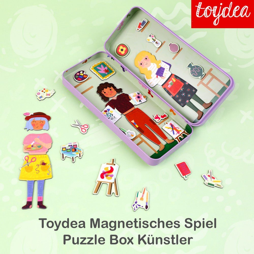 Magnetspiel Puzzle Box Künstlerin | Kreatives Reisespielzeug ab 3 J.