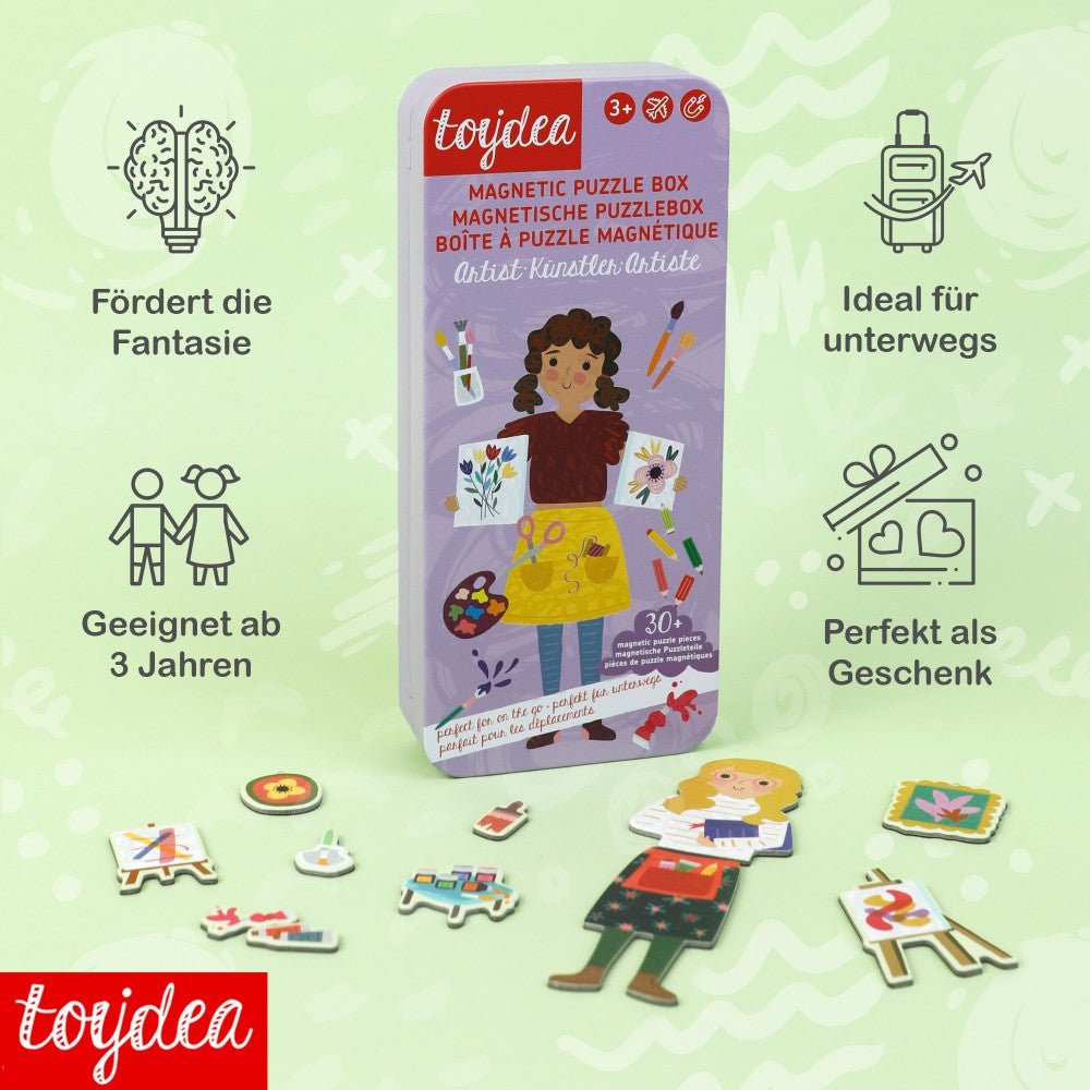 Magnetspiel Puzzle Box Künstlerin | Kreatives Reisespielzeug ab 3 J.