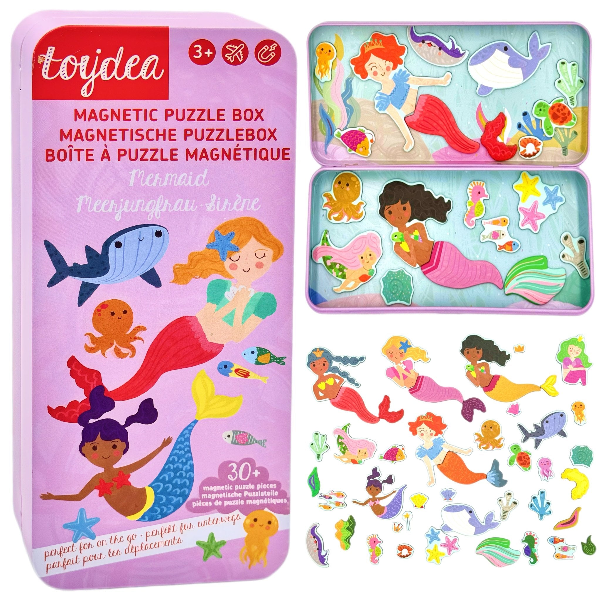 Magnetspiel Puzzle Box Meerjungfrau | Kreatives Reisespielzeug ab 3 J.