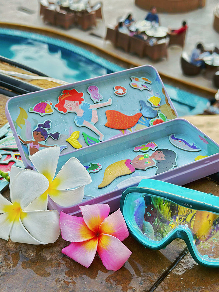 MAGNETSPIEL PUZZLE BOX Meerjungfrau am Pool