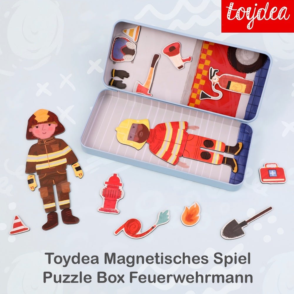 Magnetspiel Puzzle Box - Feuerwehrmann - toydea.de