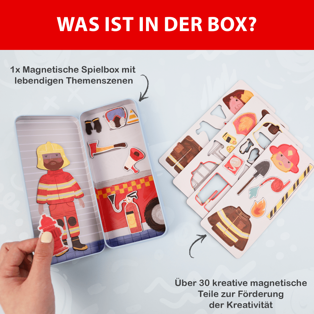 Magnetspiel Puzzle Box - Feuerwehrmann - toydea.de