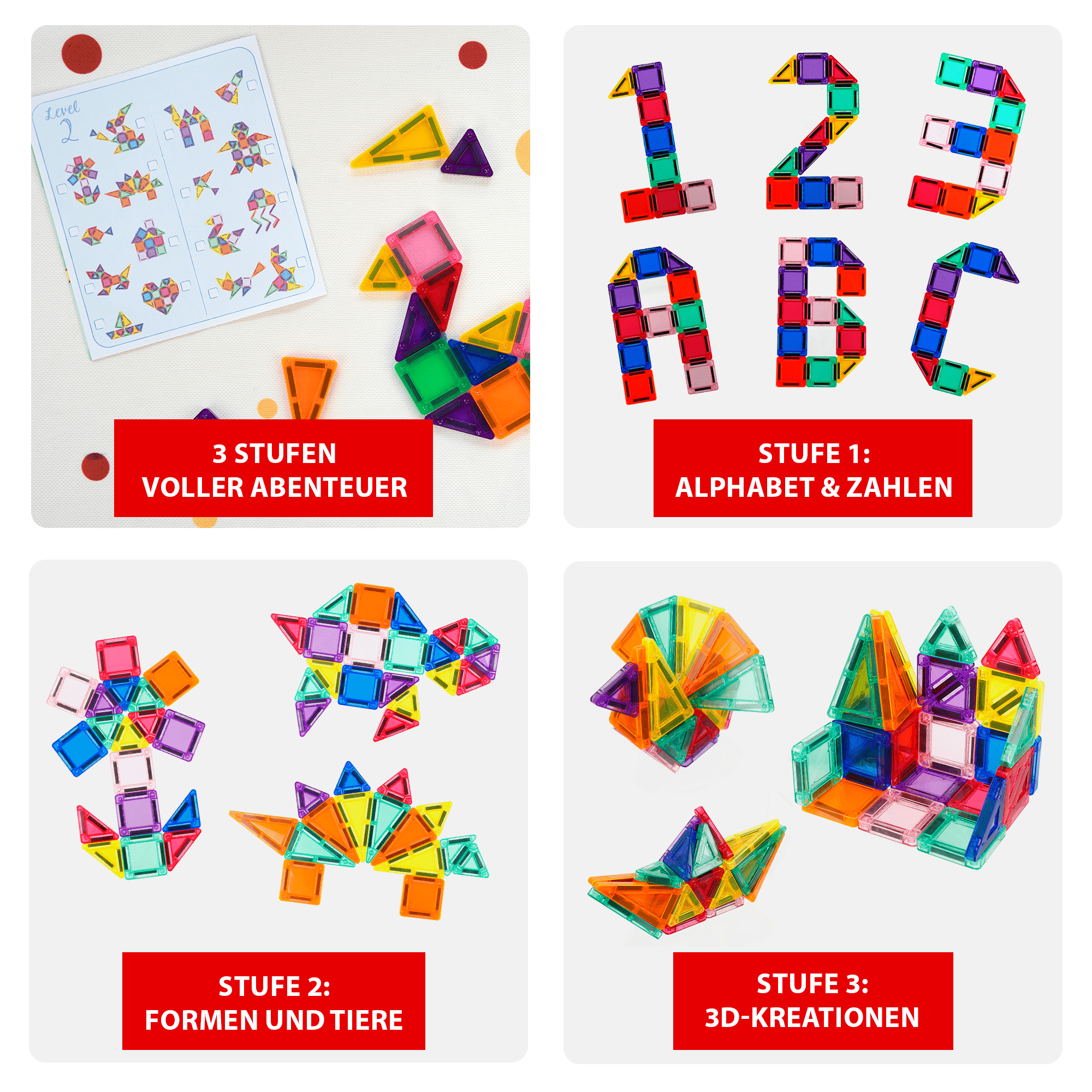 Toydea Magnet Bausteine | Kreatives Reisespielzeug ab 3 J | Geschenkideen für Kinder