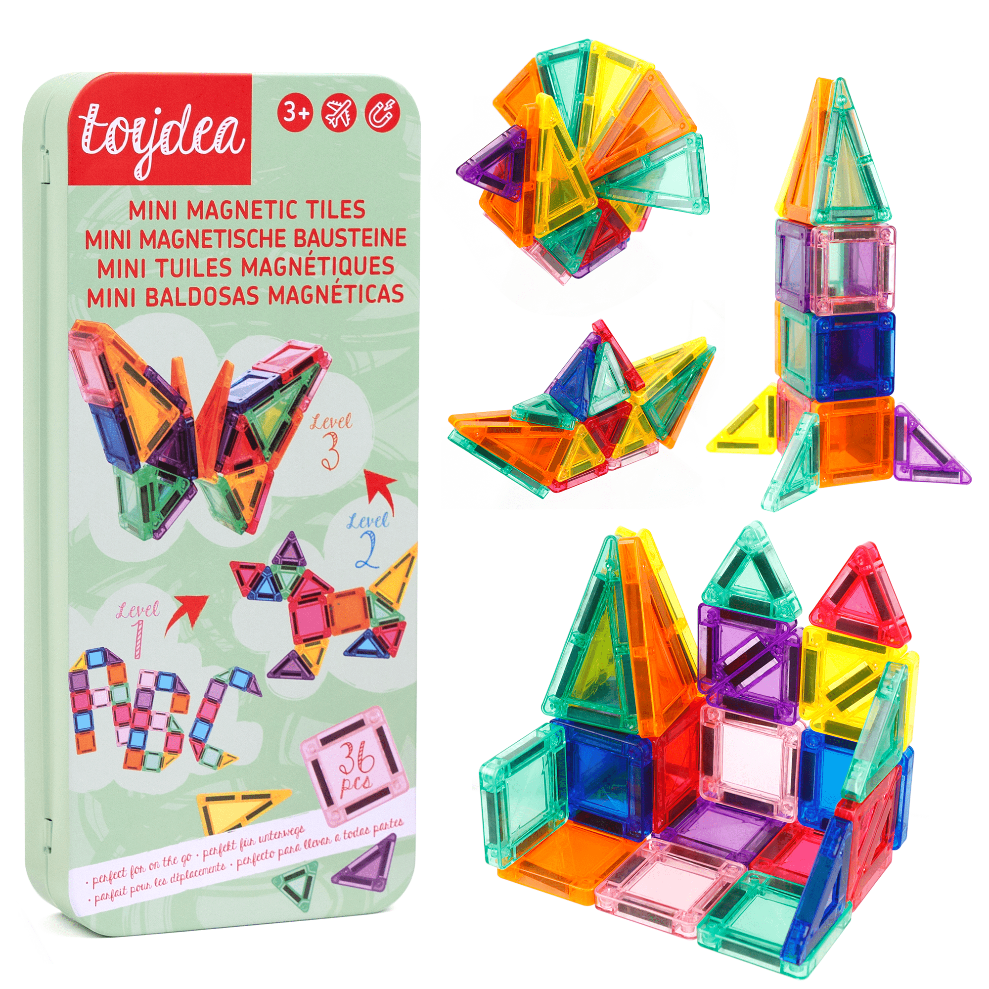 Toydea Magnet Bausteine | Kreatives Reisespielzeug ab 3 J | Geschenkideen für Kinder
